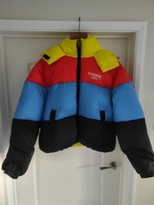 Tommy Hilfiger Womens Colour Blocked Puffa Jacket Multiple UK L  rrp£210  ️ 