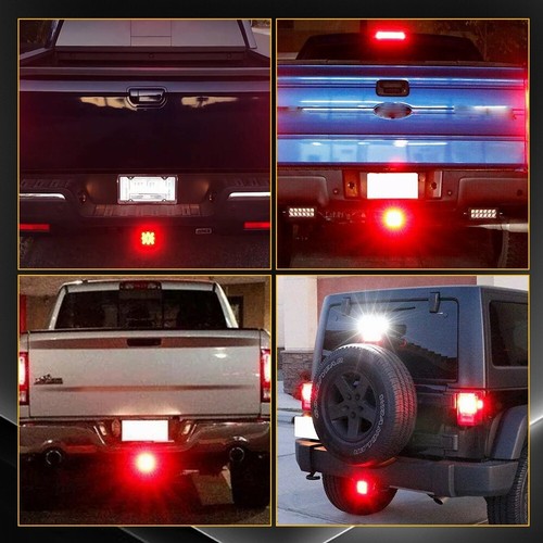 15-LED Brake Trailer Light Hitch Towing Cover & for Hauling 2" Receiver Red Lens - Picture 11 of 13
