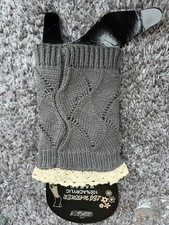 New Crochet Leg Warmer Gray Lace Up Unisex