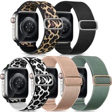 5 Pack Stretchy Nylon Bands Compatible with Apple Watch Band 38mm 40mm 41mm
