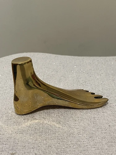 VTG brass foot paperweight 1950s Carl Aubock design Austria 3.25” UNMARKED