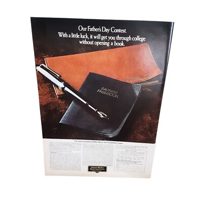1978 Johnnie Walker Whiskey Schlorship Original Print Ad Vintage