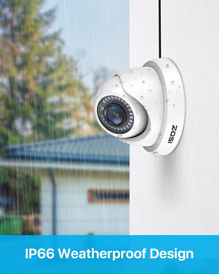 ZOSI 4 Pack 1080p HD Outdoor Dome Security Cameras - 80ft Night Vision, Motion Detection, Weatherproof