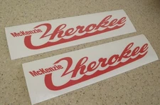 McKenzie Cherokee Vintage Boat Decals RED 12" 2-PAK FREE SHIP + FREE Fish Decal!