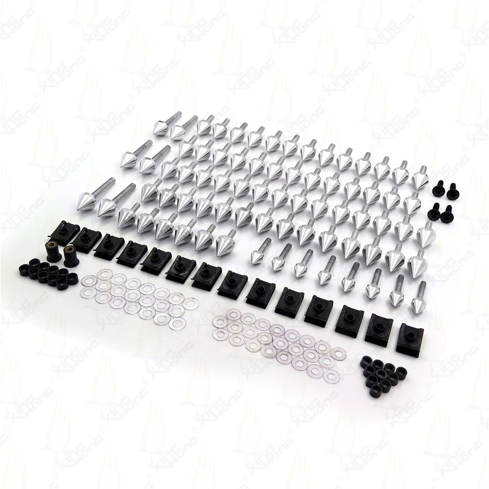 Kits de parafusos de carenagem Spike para pára-brisa para SUZUKI GSXR600 750 1000 Hayabusa prata - Imagem 3 de 4