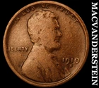 1910-S Lincoln Wheat Cent- Semi Key Better Date No Reserve #J4460