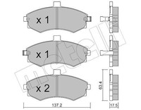 Metelli Bremsbelagsatz, Scheibenbremse 22-0504-0 FüR Hyundai KIA