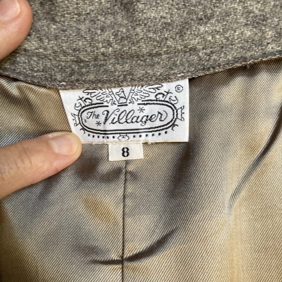 Falda The Villager Mezcla Lana Talla 8 Gris Forrado Bolsillos 26" Cintura x 25" Largo Foto 4 de 4