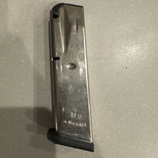 Mec-Gar 10-RND Magazine for Beretta 92FS, M9, 9mm MGPB9210N Nickel