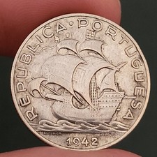 MONETA ARGENTO PORTOGALLO 1942 5 $00 5 SCUDI