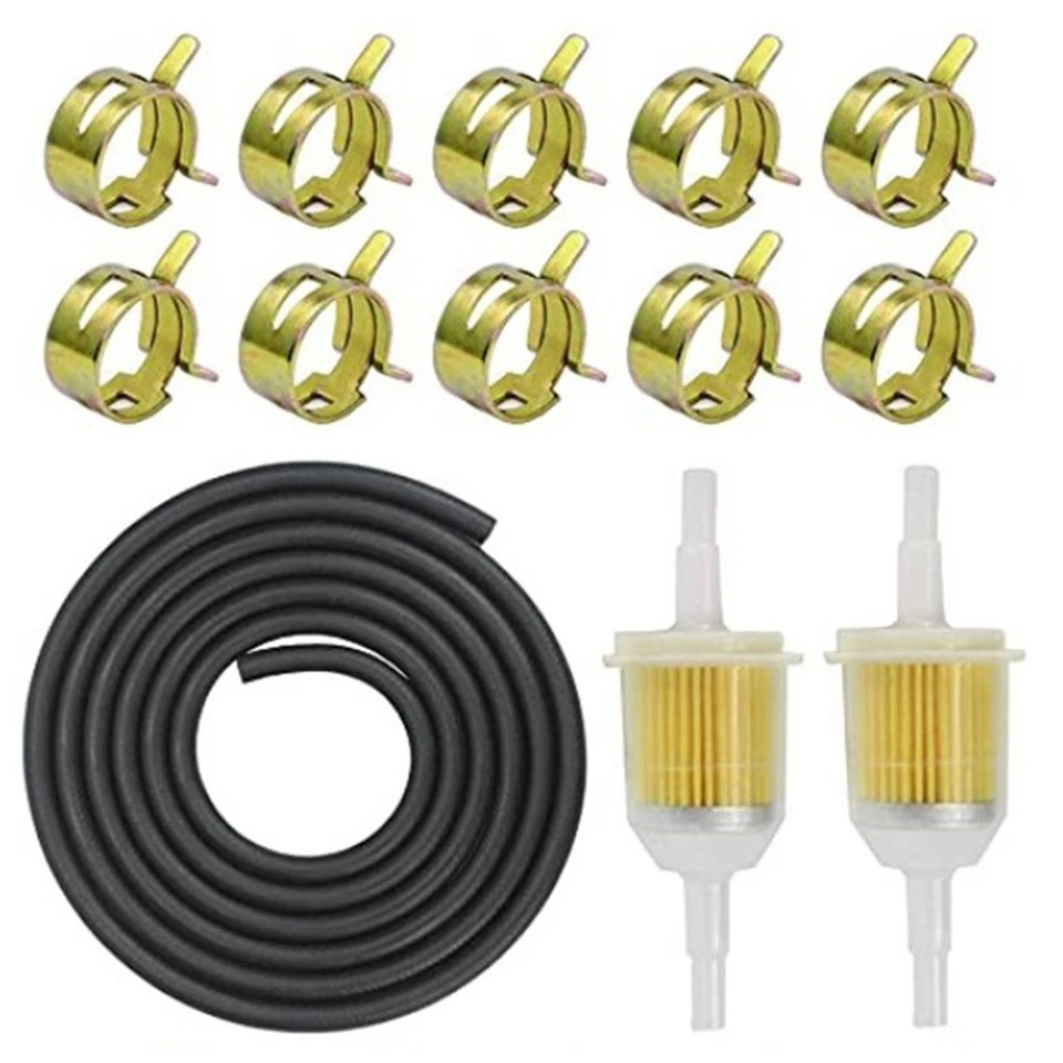 Small Engine Fuel Filter Kit for Motorcycle ATV Kart with Pipes Clamps - Image 2 of 4