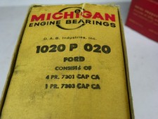 Michigan 1020 P 020 Main Bearing Set Ford 332-428 V8 Nors .020 Undersize