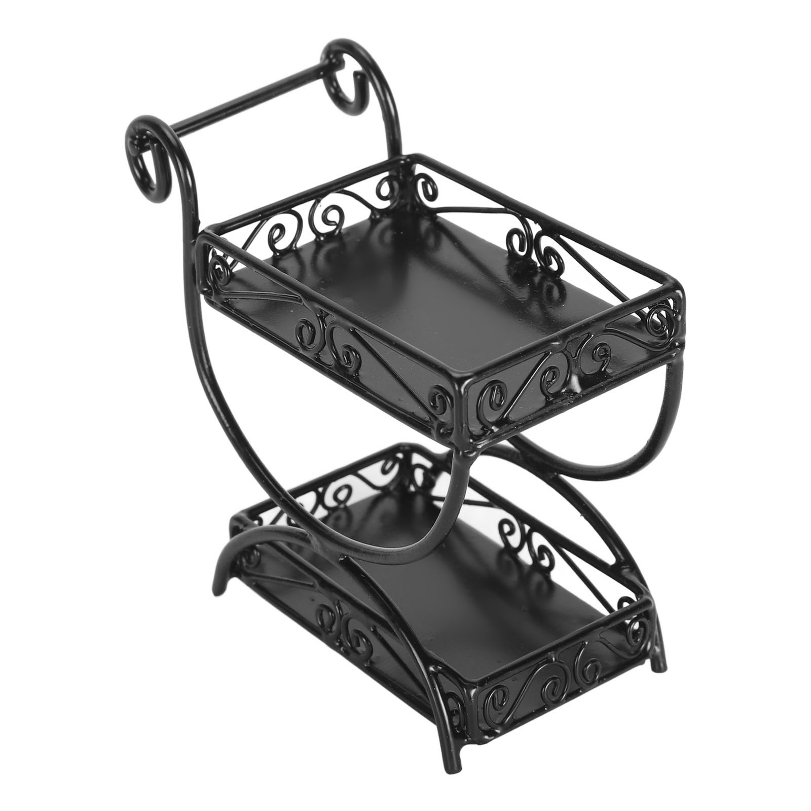 1: Miniature Garden Cart Exquisite Details Metal Dollhouse Flower Cart For Dollh