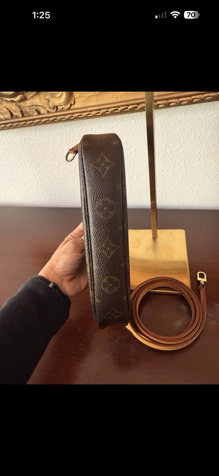 Louis Vuitton Pochette Accessoires Monogram Brown Shoulder Bag 2 Straps