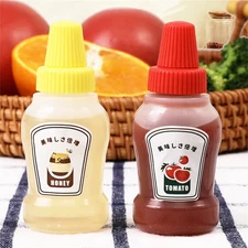 4Pcs Mini Condiment Bottles Portable Seasoning Storage Containers Jars BBQ Offic