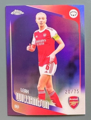 2025-26 Topps Chrome Womens UEFA #4 Leah Williamson /75 Purple Refractor