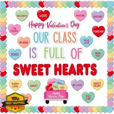 Valentine's Day Heart Bulletin Board Classroom Decorations Valentines Day Lov...