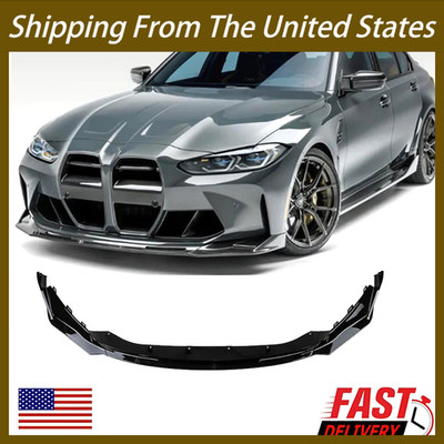 Gloss Black 3Pcs For BMW G80 M3 G82 G83 M4 2021-2025 Front Bumper Lip Kit 