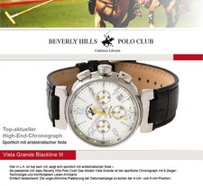Beverly Hills Polo Club Herren Uhr Vista Grande Blackline 3 Chronograph