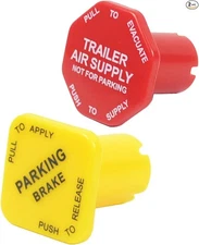 Parking Brake and Trailer Air Supply Mv-3 Knob Yellow & Red Fit for Truck Rep