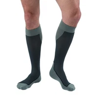 JOBST - 7528912 Sport Knee High 15-20 mmHg Compression Socks, Black/Grey, Large