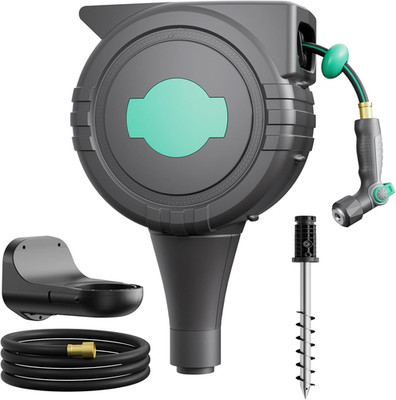 Automatic Retractable Garden Hose Reel 1/2'' X 82 Ft 180° Wall Mounted Hose Reel