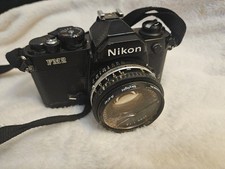Nikon FM2 Black 35mm Film SLR Camera Body + Strap - Shutter Fires - Damaged Lens