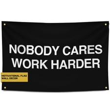Nobody Cares Work Harder Motivational Gym Banner   Discipline Poster for Gym,...