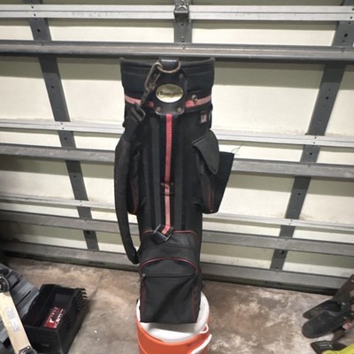Bag Boy Black Red Golf Carry Bag 3-Way Divider Nylon 3 Pockets Zip