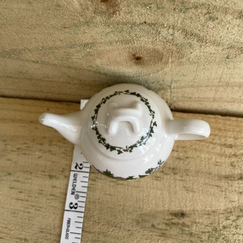 Portmeirion Mini Teapot Ornanament Holly & Ivy Christmas Porcelain Botanical - Picture 4 of 6