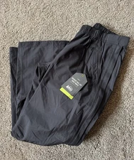 NWT REI Co-Op Womens M Petite Rainier Full Zip Black Waterproof Rain Pants