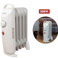 Benross 5 Fin Mini Oil Filled Radiator 500W Portable Heater 50Hz White - 41640