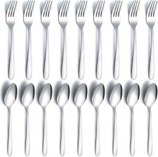 24 Pcs Forks and Spoons Silverware Set, Food Grade Stainless Steel Flatware Cutl