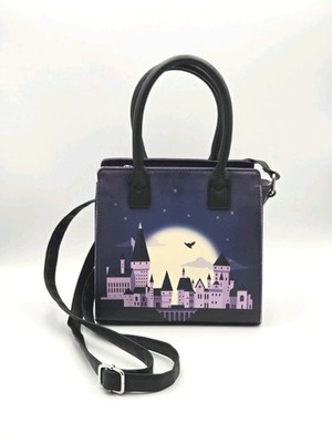Loungefly Harry Potters Hogwarts School Dark Purple Small Crossbody Satchel