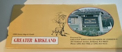 Vintage Map Kirkland Washington Folding 1980