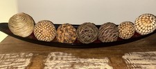 Decorative Wood Spheres/Balls, 7 Total