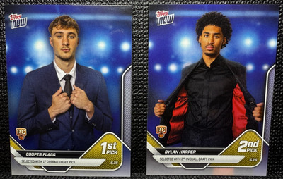   Cooper Flagg / Dylan Harper - 2025 Draft Night - Topps Now - #1 & #2 Picks