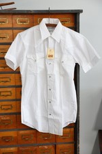 Vintage H Bar C Ranchwear Shirt Mens Large Western Pearl Snap White short sleeve