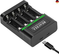 Reacell Akku LadegeräT, FüR 1-4 Aa/Aaa Nimh Akkus, AkkuladegeräT Mit Typ-C Und M