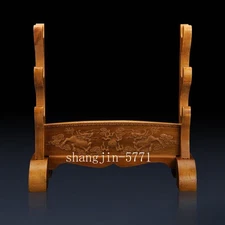 Wood Samurai Sword Katana Holder Stand Display Rack China Dragon Carved 1-3 Tier
