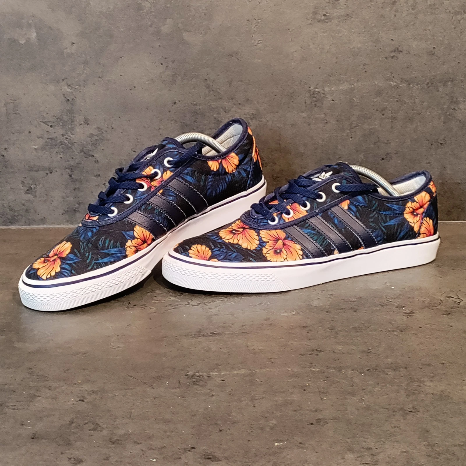 Adidas Adi ease Floral BB8472 scarpe da ginnastica basse blu navy bianco tela