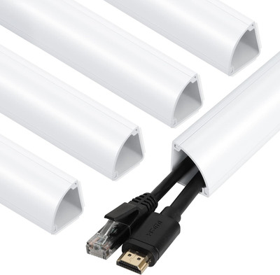 Corner Cable Concealer, 85-inch Cord Cover, Large Capacity Corner Duct, Paint...