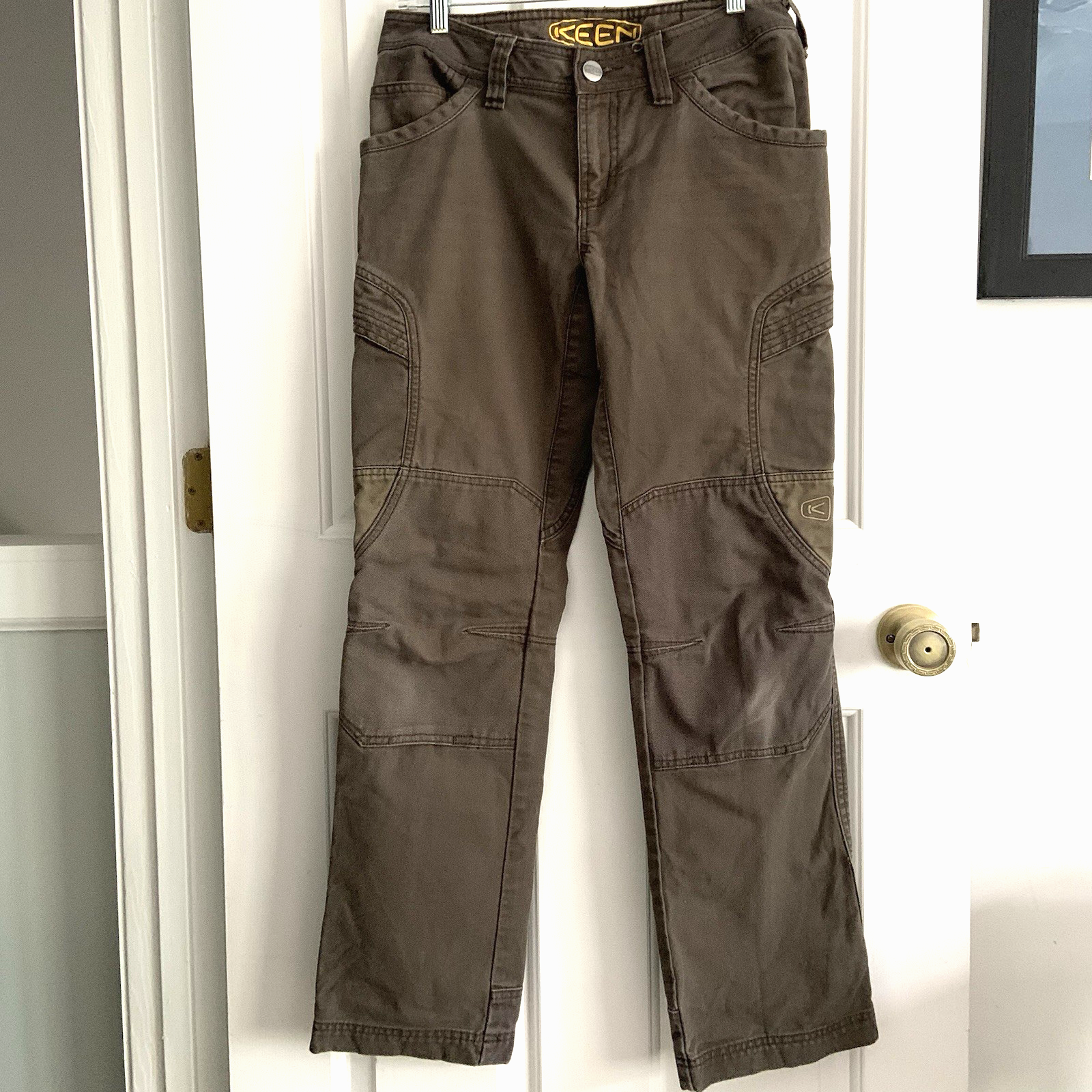 Pantalone donna KEEN selce taglia 4 R verde oliva doppio ginocchio resistente outdoor Gorpcore