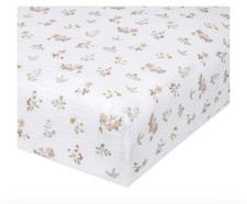 Essentials Classic Crib Sheet, 100 Cotton Muslin, Super Soft Breathable, T...