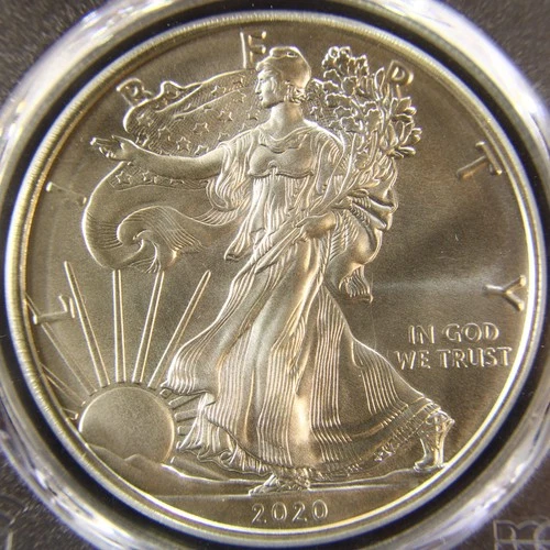 2020S Silver Eagl-Emergency Issue Struck at San Francisco 1st day of issue MS70