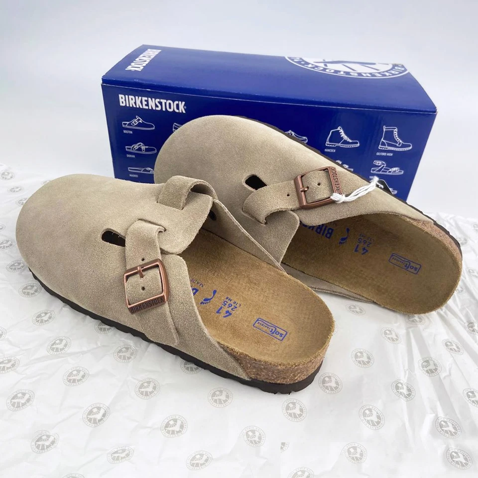 Birkenstock Boston Taupe Leather Narrow Women/Wide Men EU37-45 Sandal Shoes - Image 2 of 4