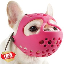 BARKLESS French Bulldog Muzzle Short Snout Pink S Allows Pant