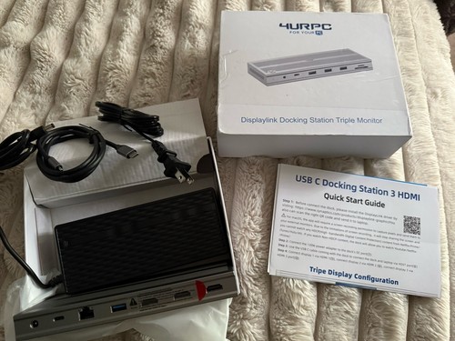 USB C Docking Station 3 Monitors with 120W Power Adapter, Displaylink Docking - Picture 3 of 9