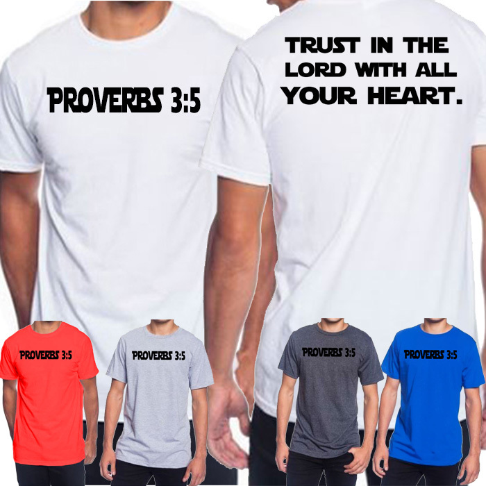 Camiseta cristiana para hombre Proverbios versículo bíblico Jesucristo religión
