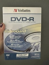 Verbatim DVD-R 10pk w/ VideoGard Protection 4.7gb 8x Includes Video Cases
